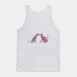 Cat and dog kissing Tank Top